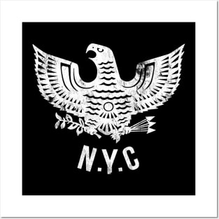 Eagle NYC - white (distressed) Posters and Art